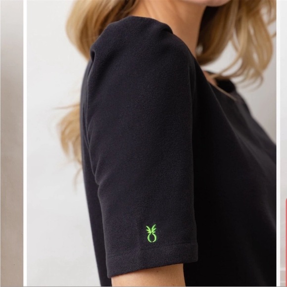 Dudley Stephens Duncan Dress Terry Black Recycled Fleece MIDI Puff Sleeve Sz XS - Picture 2 of 14